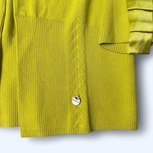 Karen Millen Chartreuse Satin Bow Cardigan – Sz 3 (US M)